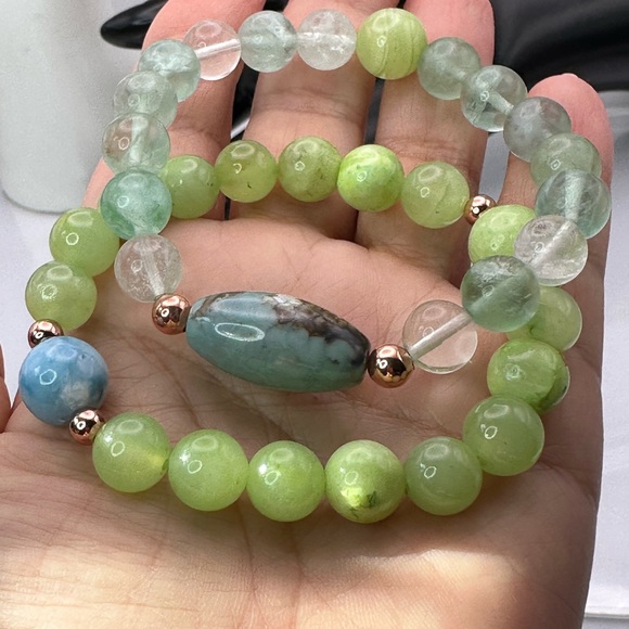 MANTIS WANNABE NATURAL STONES BRACELET size 7” - Picture 8 of 12